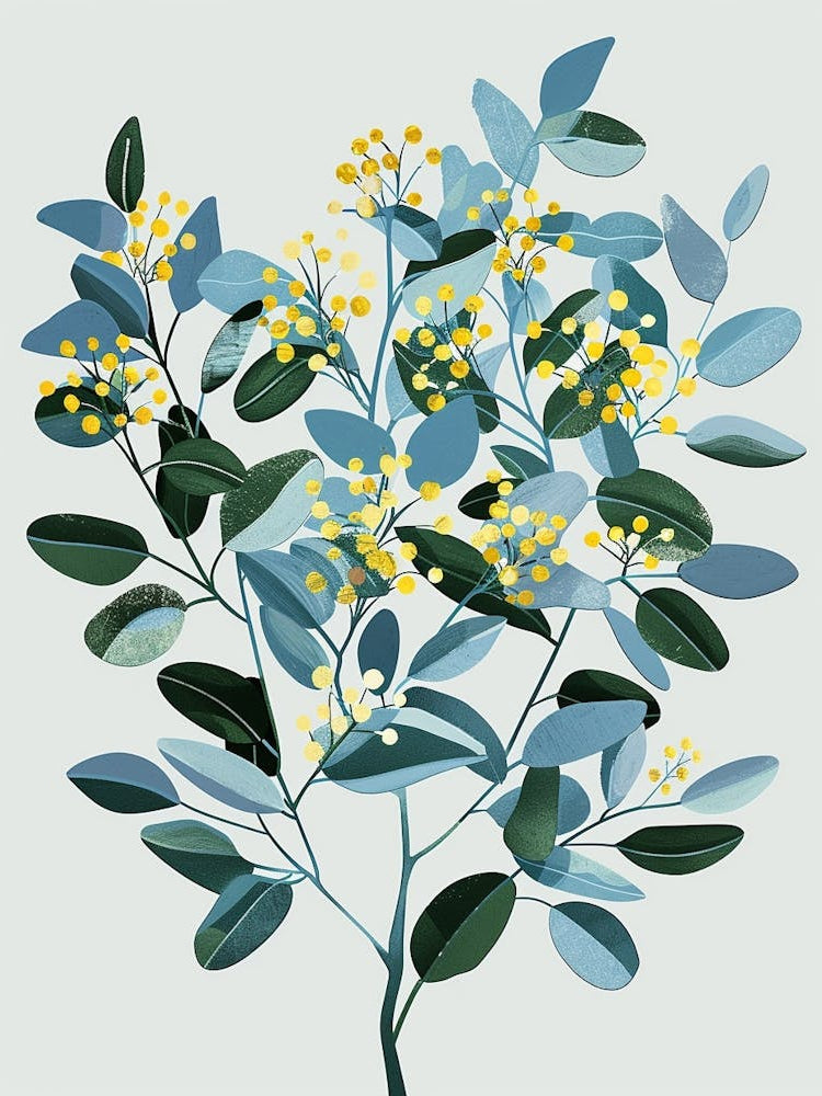 Eucalyptus Tree Illustration Flat 5
