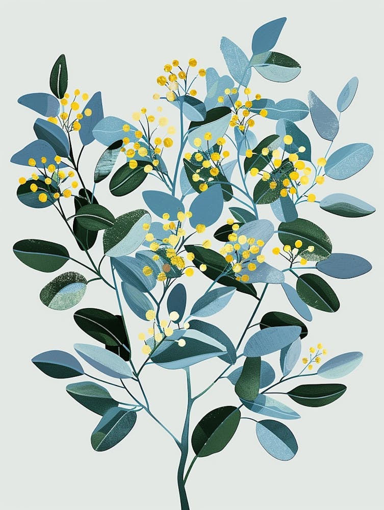 Eucalyptus Tree Illustration Flat 5