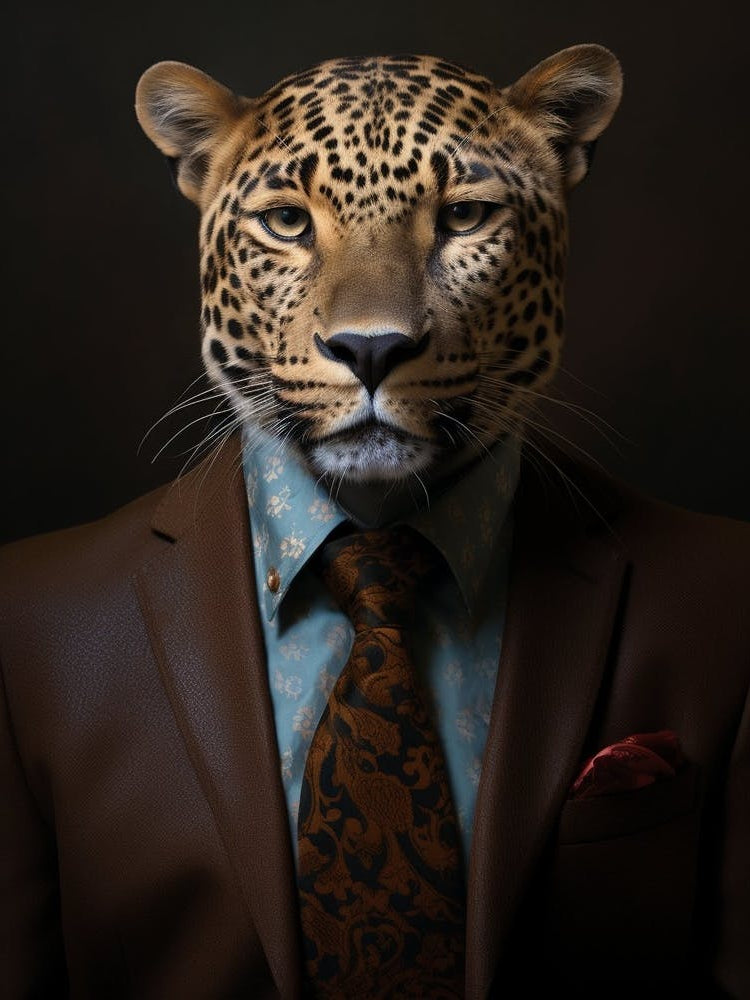 African Leopard Wearing A Suit 3