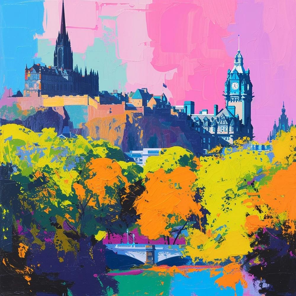 Abstrakte Parkkollektion Princes Street Gardens Edinburgh Schottland 2