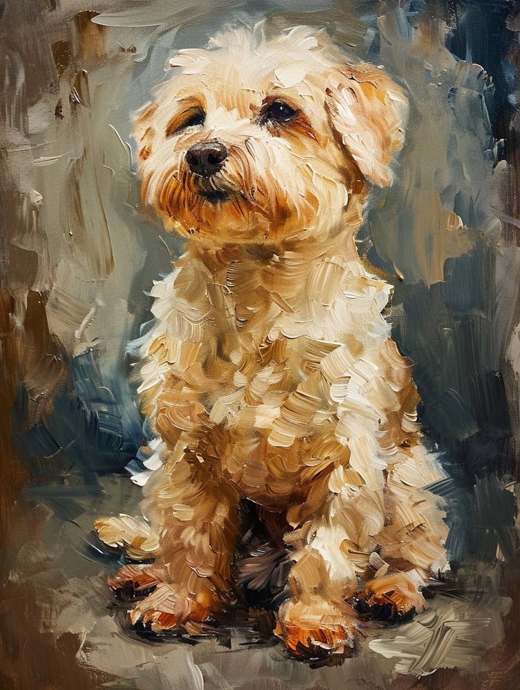 Dandie Dinmont Terrier Peinture acrylique 3