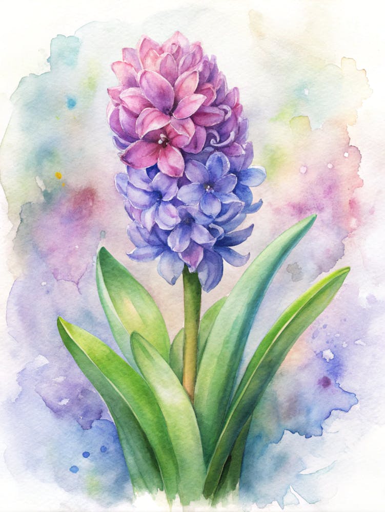 Hyazinthen-Aquarellgemälde
