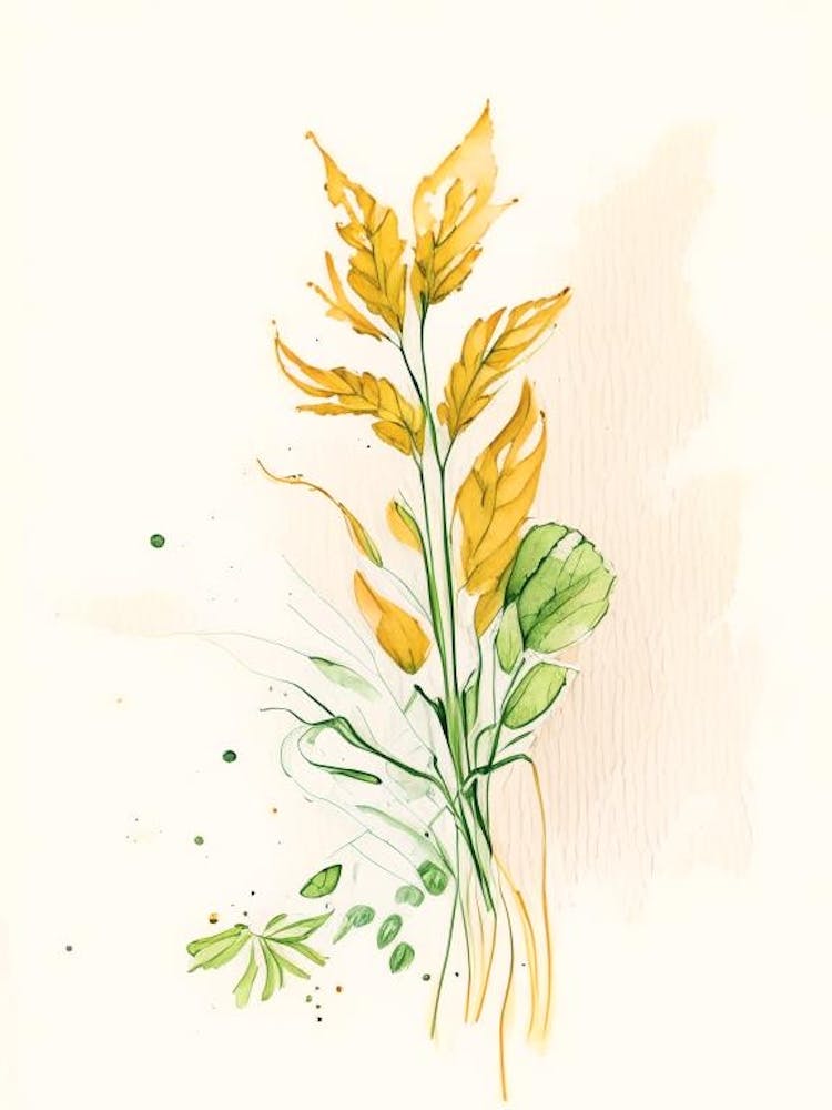 Ginger Herb Minimalist Watercolour