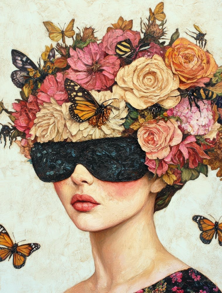 Woman With Flowers On Her Head 18