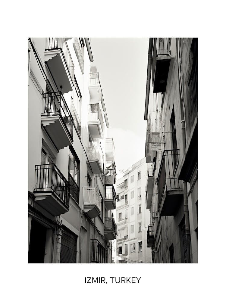 Poster Of Malaga, Spain, Photography In Black And White 2