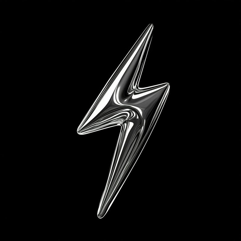 Tetrajourney A Glossy Silver Lightning Bolt Metal Material Smoo C71d6a7d Cd9a 479b A7ca 0059f63a2e55