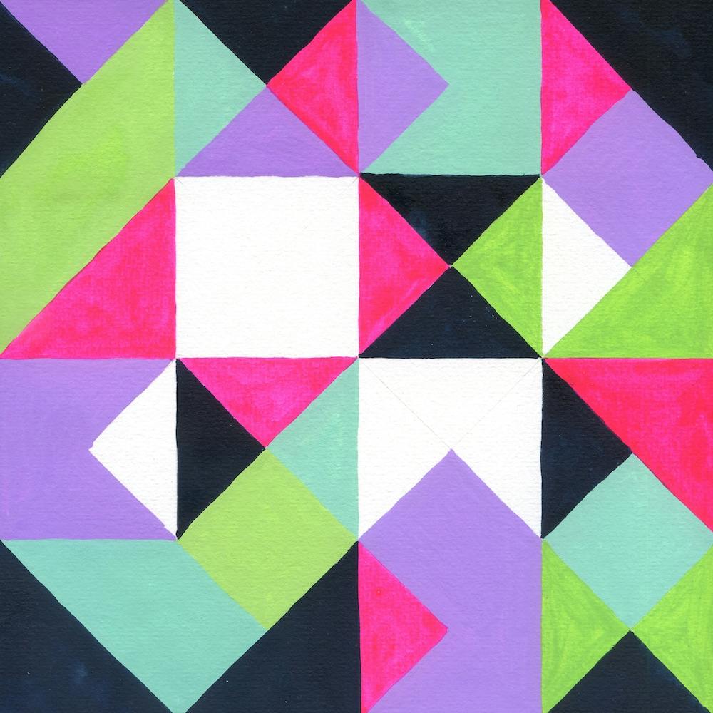 Abstract Painting: Pink-Green 1