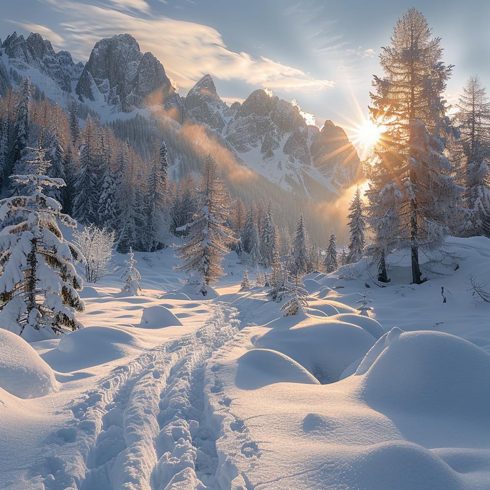 Winter Landscape In The Dolomites