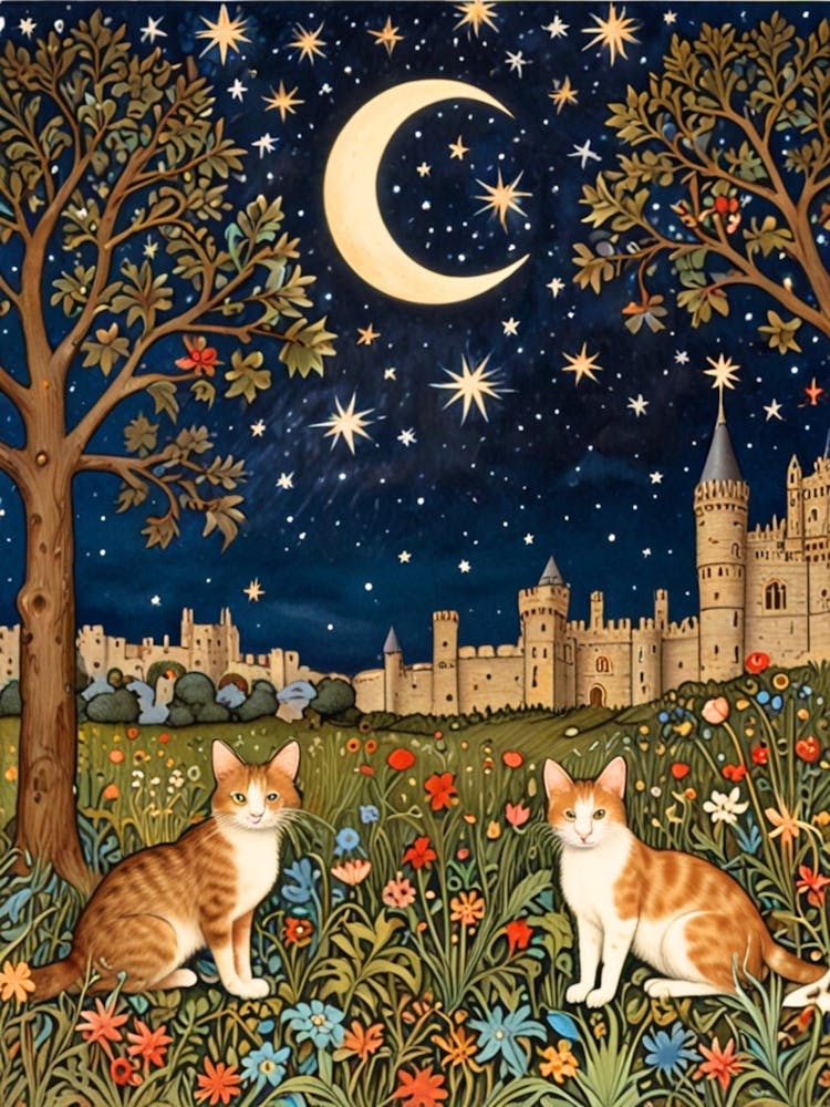 William Morris Cat In The Moonlight 34