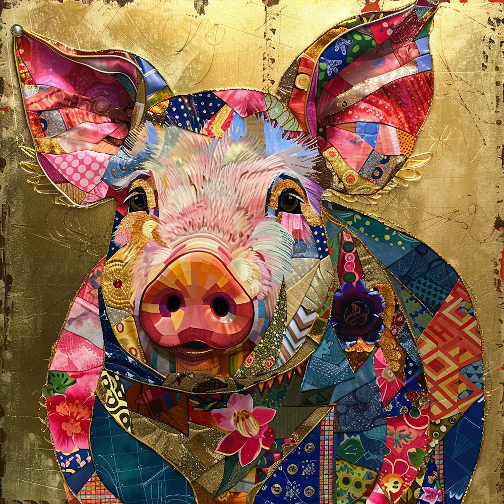Patchwork Quilted Pig 2