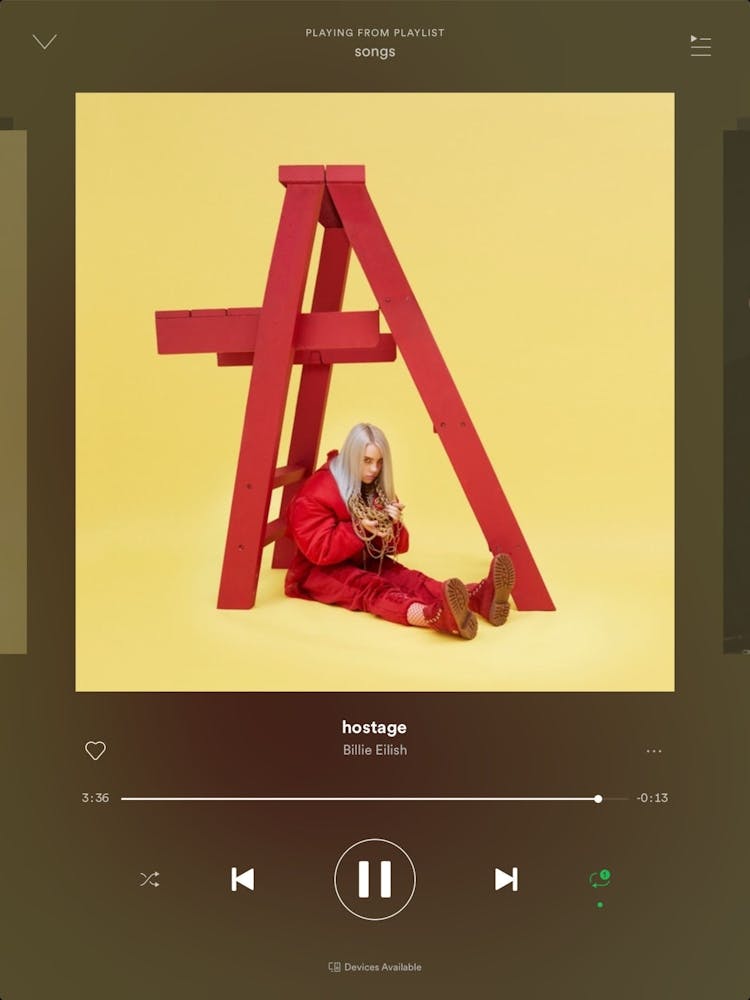 Billie Eilish Girl Sitting On A Ladder