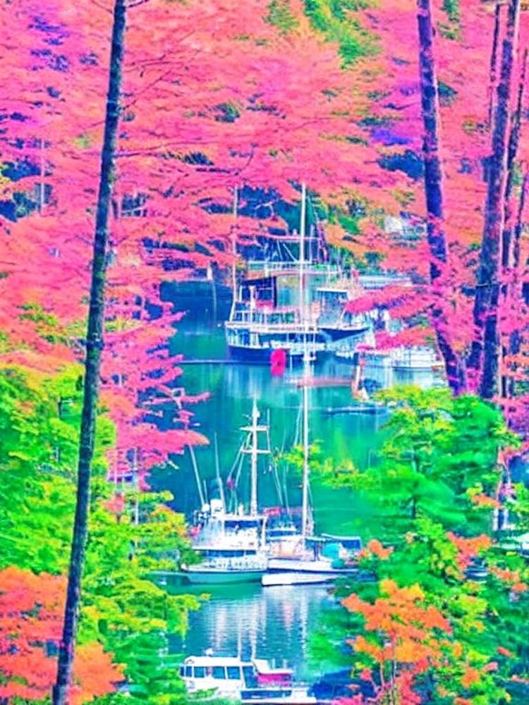 Port Of Prince Rupert Canada Retro Risograph Print 1 harbour