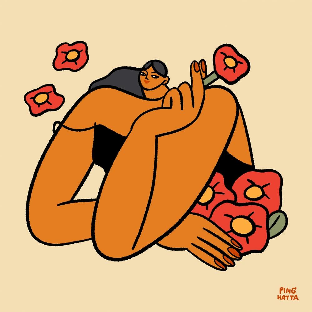 Blooming Dangerously In Cream Square