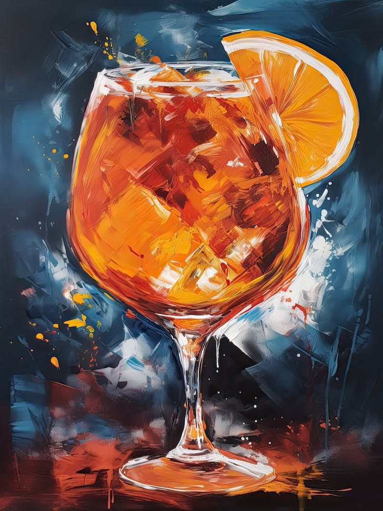 Painting  Of A Hand Holding An Aperol Spritz