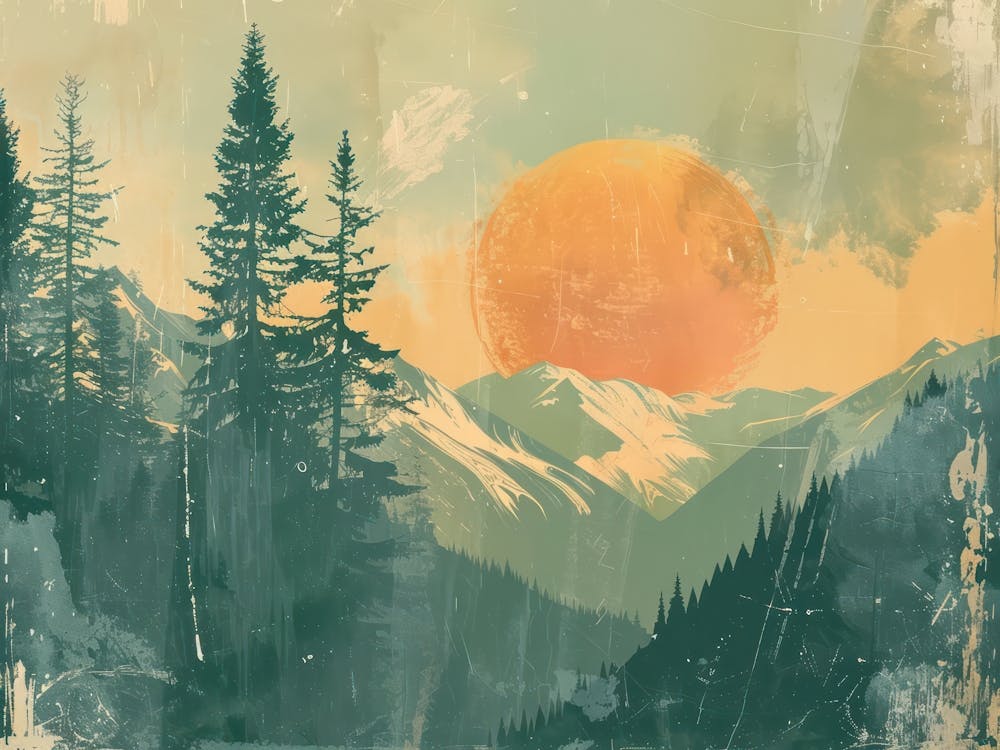 Vintage Woods Illustration 4