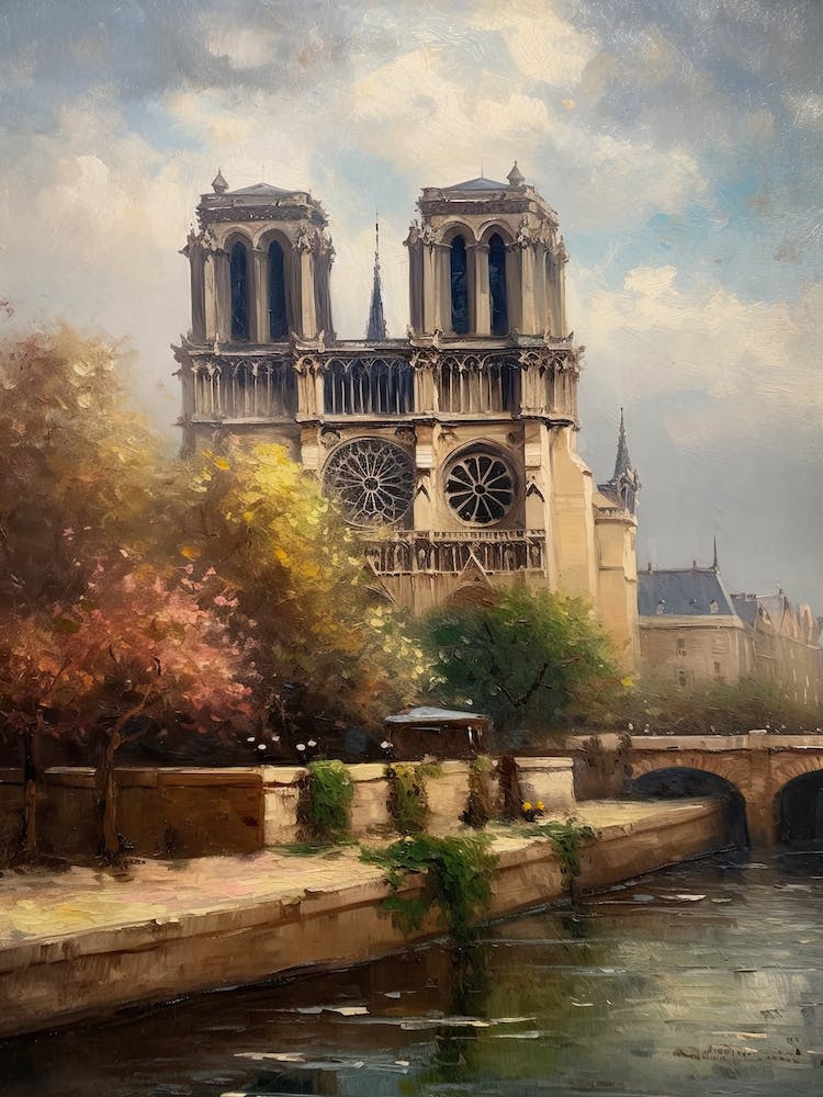 Notre Dame Paris France Camille Pissarro Style 7