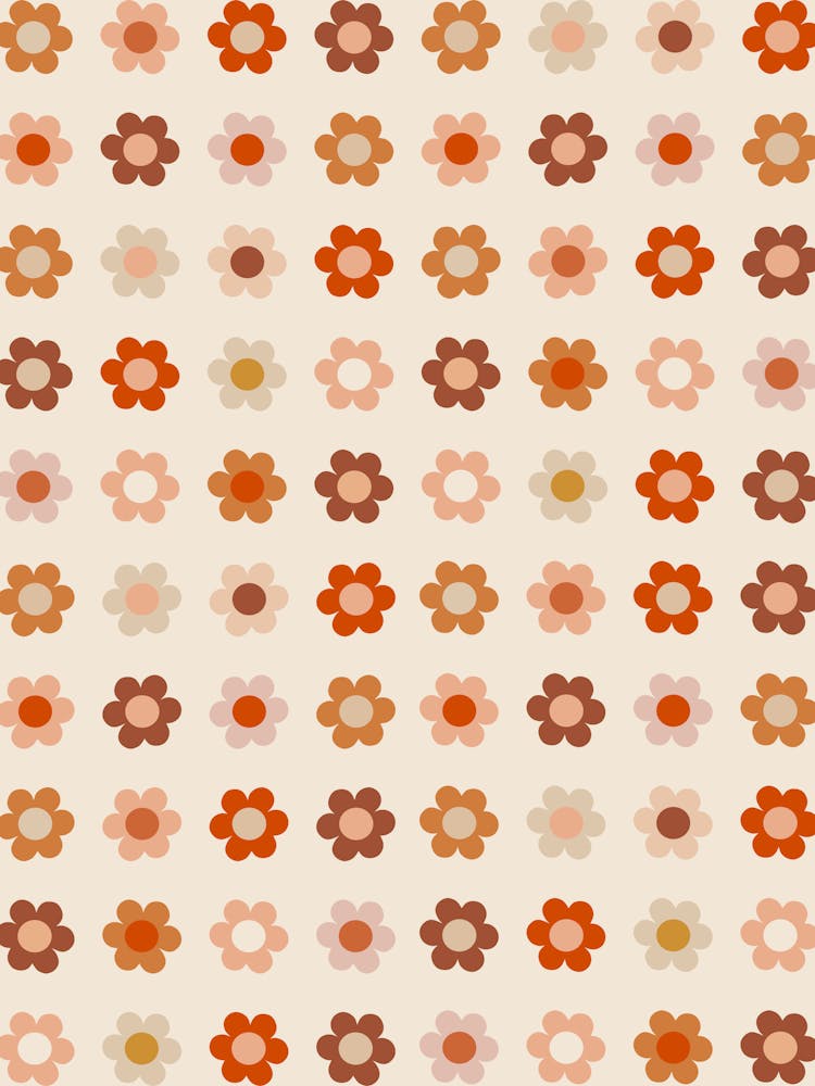 Retro Floral Terracotta