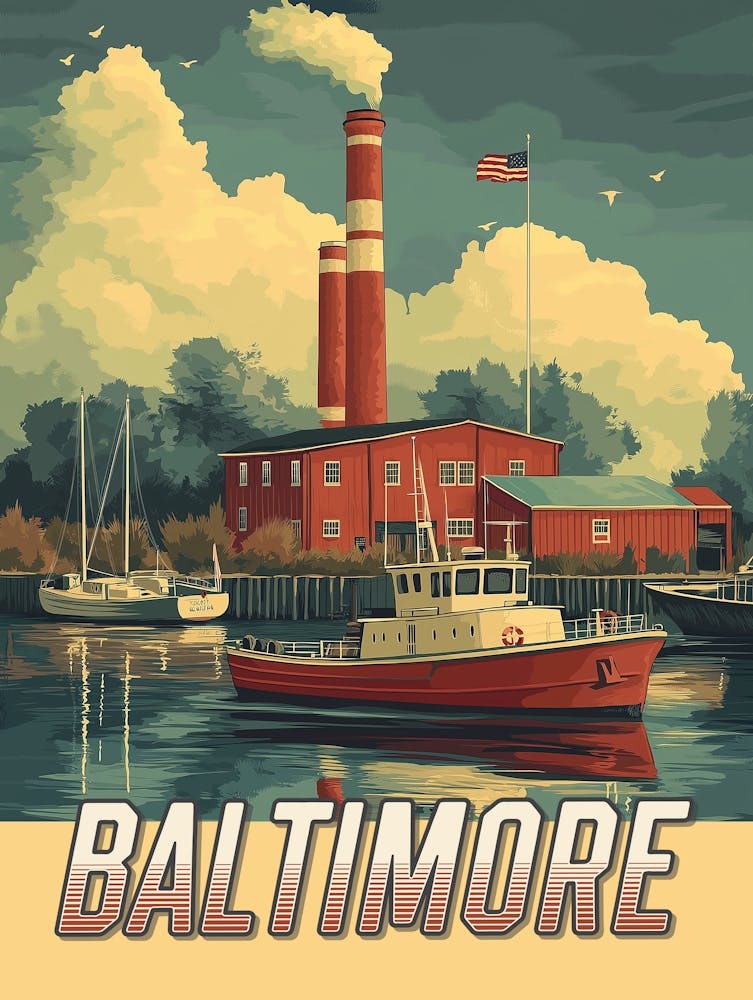 Vintage Baltimore Maryland Poster