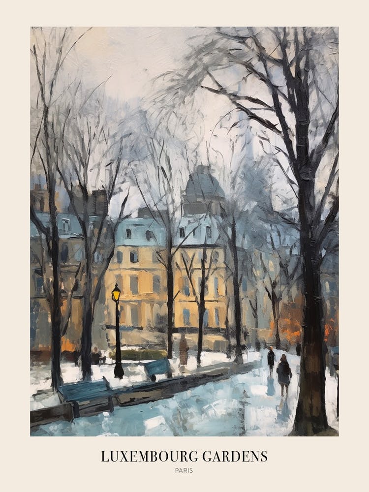 Winter City Park Poster Luxembourg Gardens Paris 2