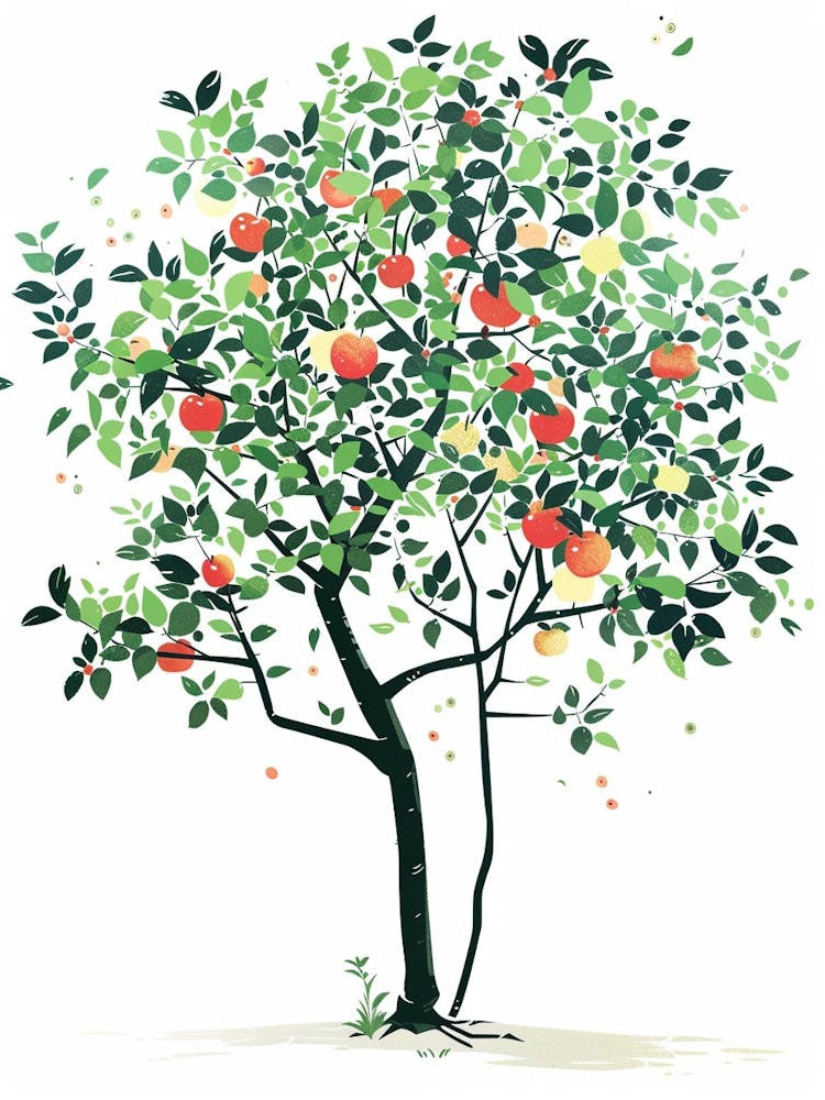 Apple Tree Pixel Illustration 4