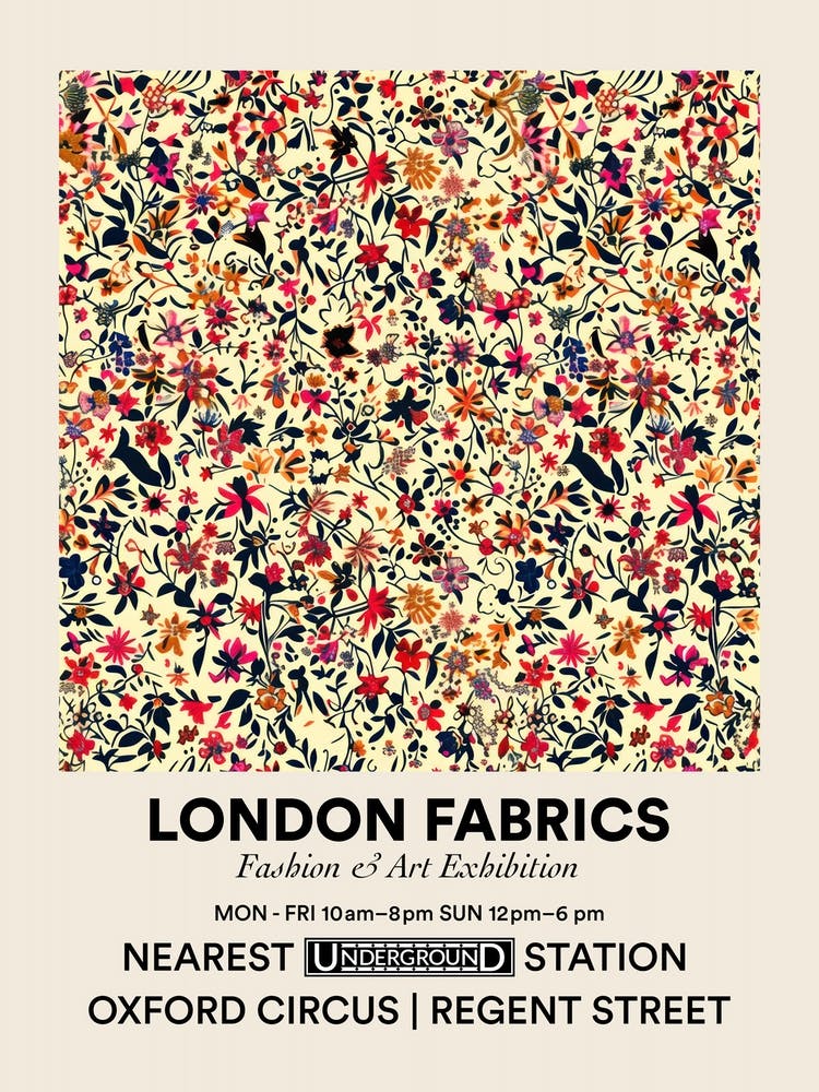 Poster Jasmine Jive Bloom London Fabrics Floral Pattern 2