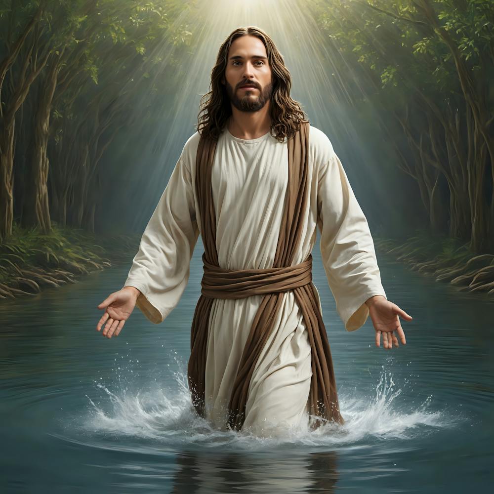Jesus walking through water 1
