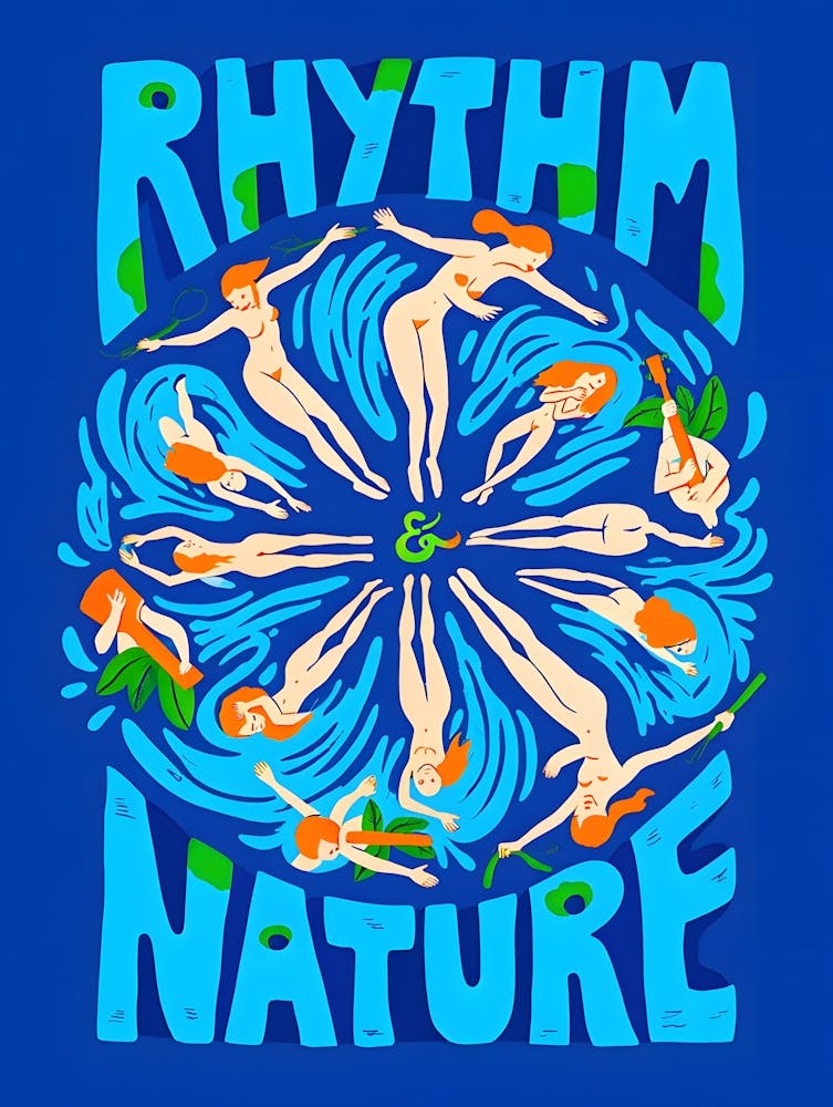 "Rhythm & Nature" - Vibrant Abstract Figures in Harmony