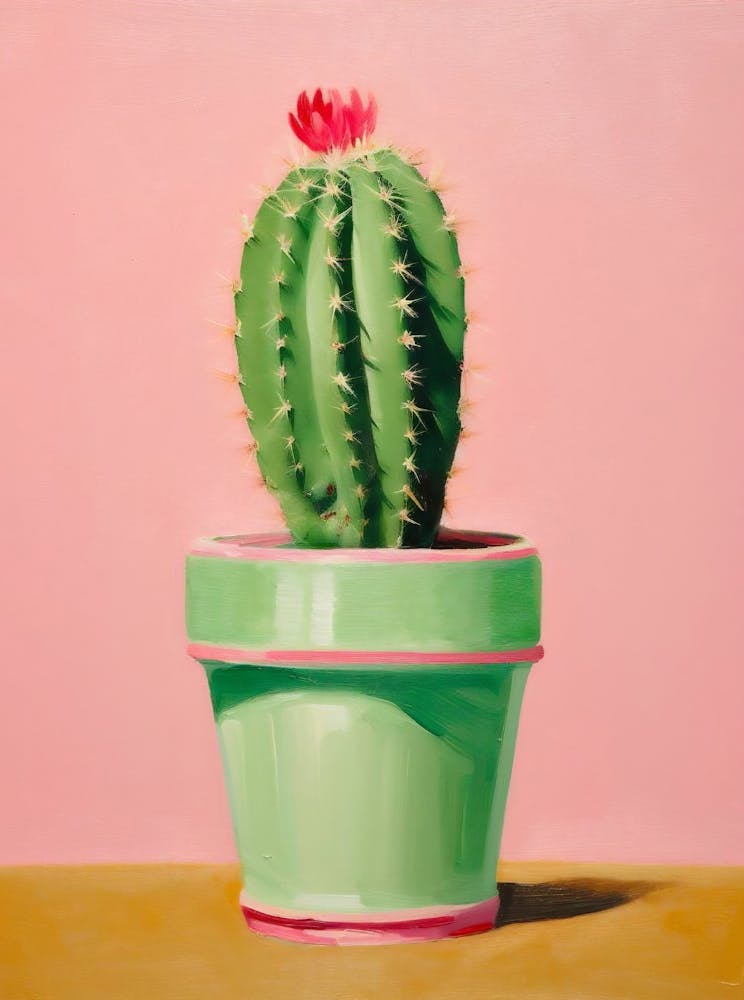 Modern Cactus Wall Abstract Cactus Still Life Painting Colorful Cactus Print Botanical Plant Painting Plant Printable Wall Art