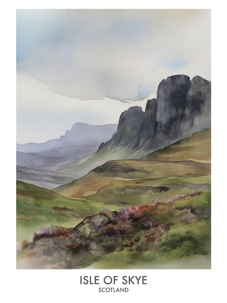 Isle Of Skye 3 Watercolour Travel Poster