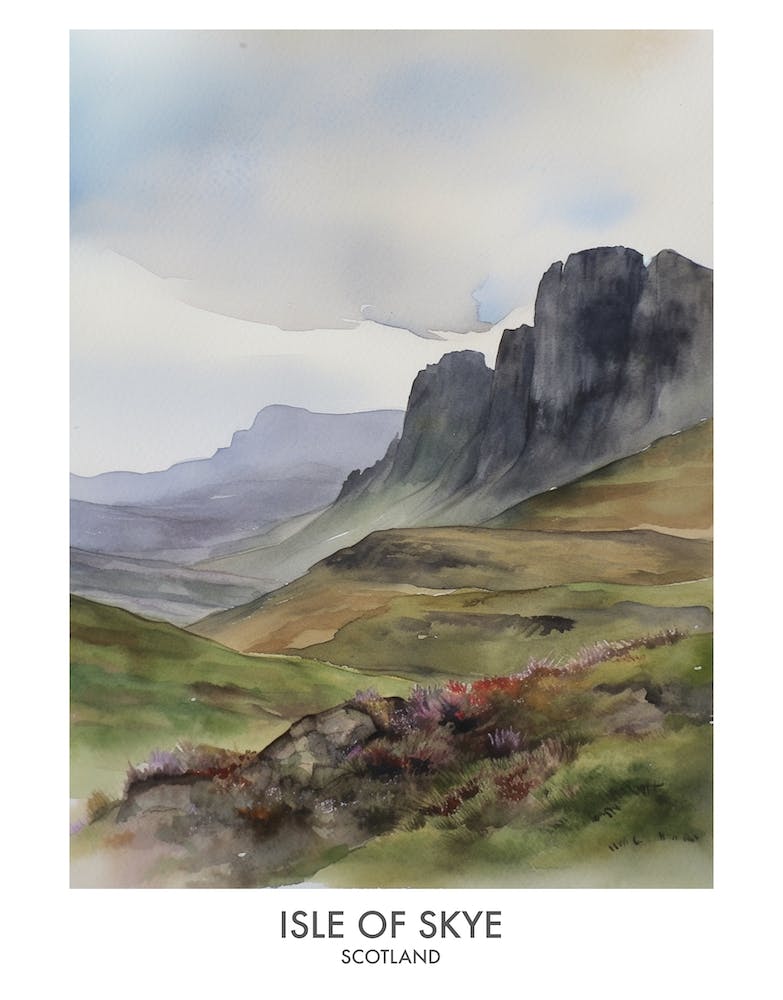 Isle Of Skye 3 Watercolour Travel Poster