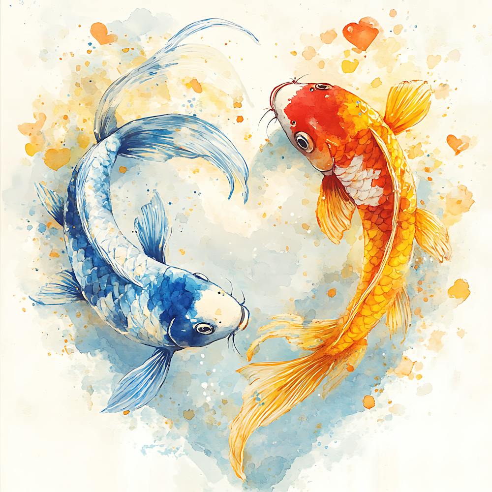 Koi Fish In Heart 8