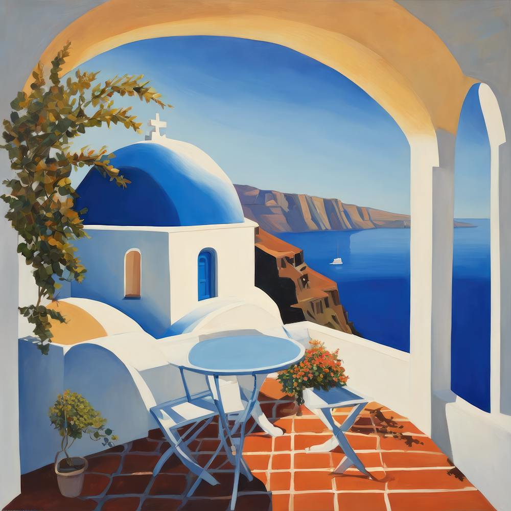 David Hockney Style. Santori Series 3
