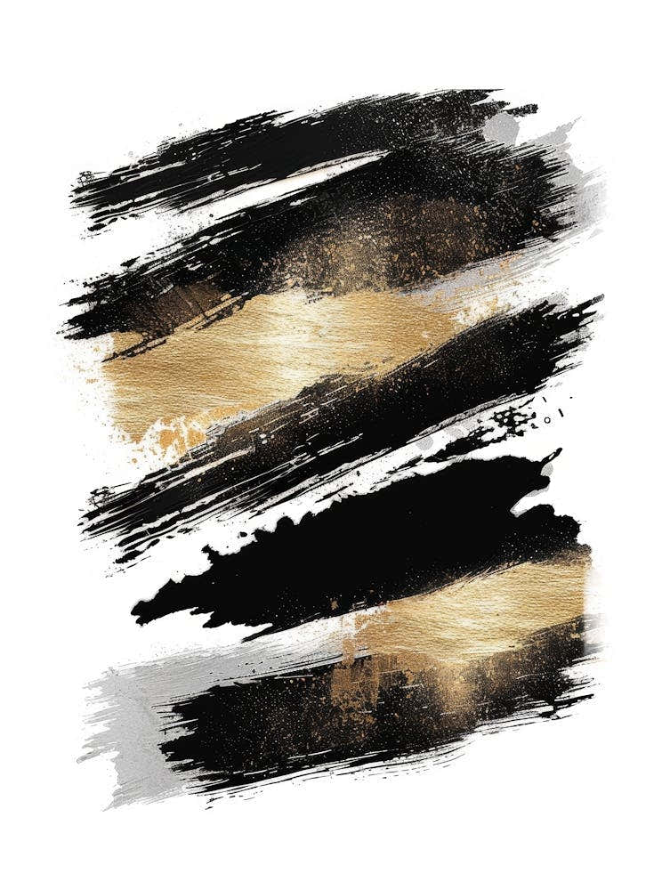 Gold And Black Brush Strokes 1