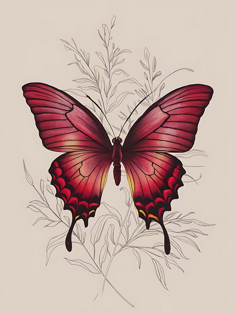 Butterfly On A Branch 1