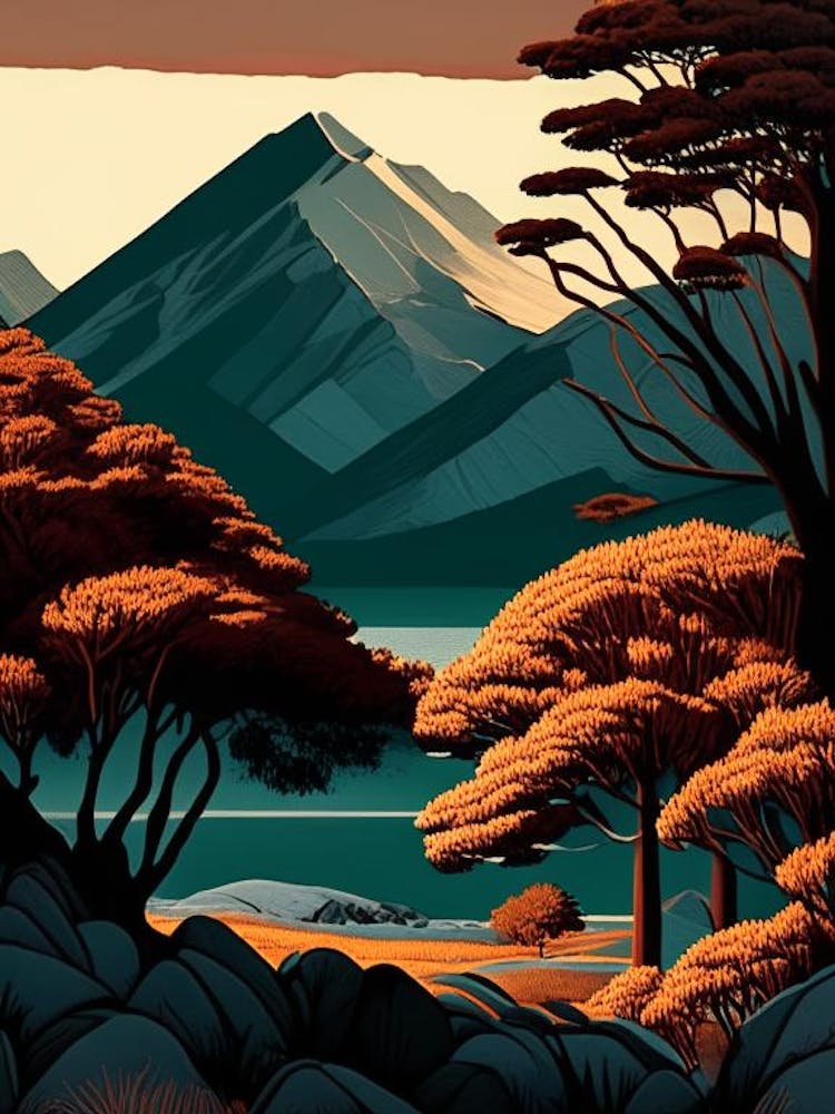 Tierra Del Fuego National Park Argentina Retro