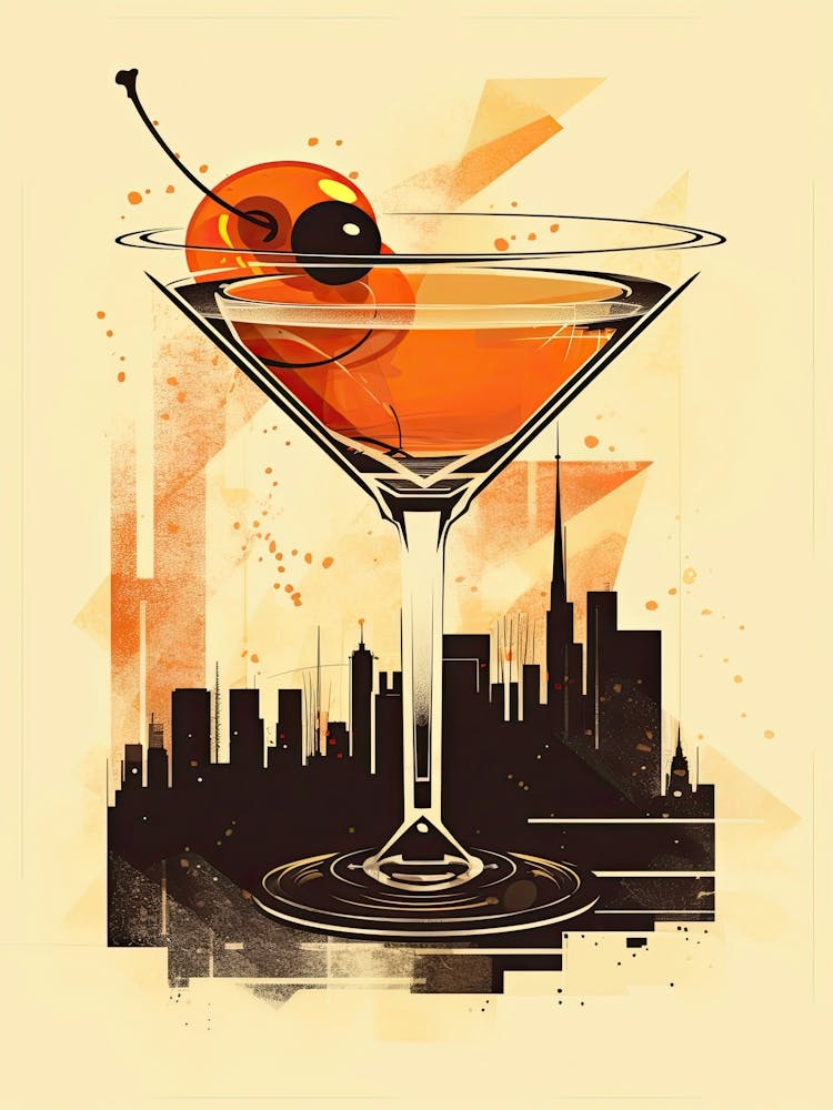 Manhattan Cocktail Mid Century Modern 1