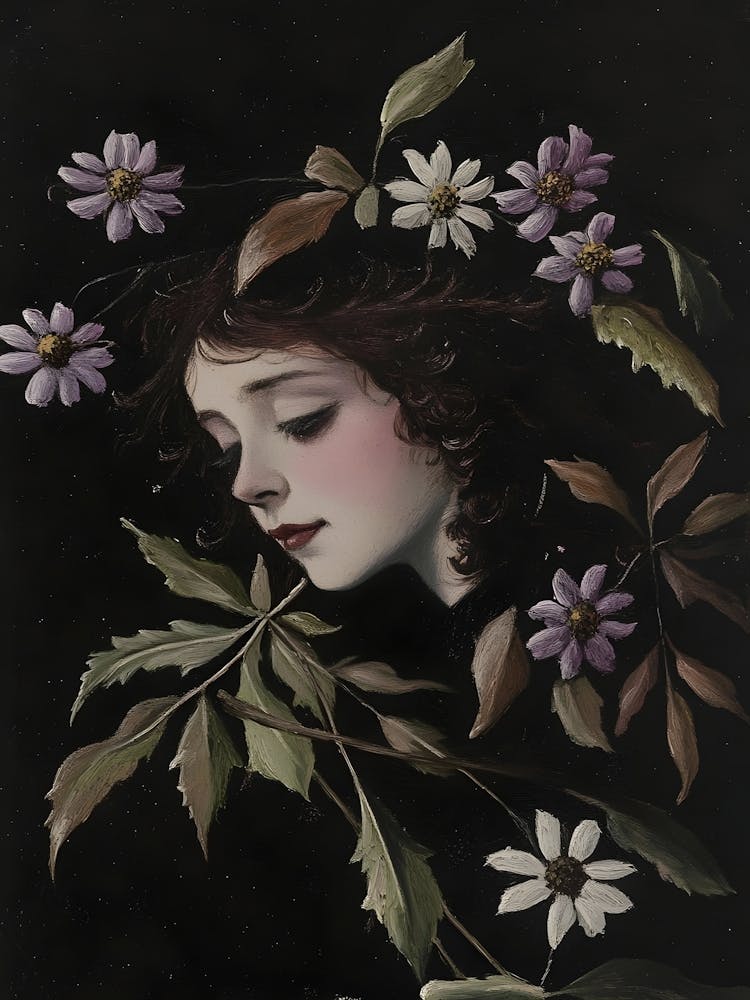 Girl With Flowers 4