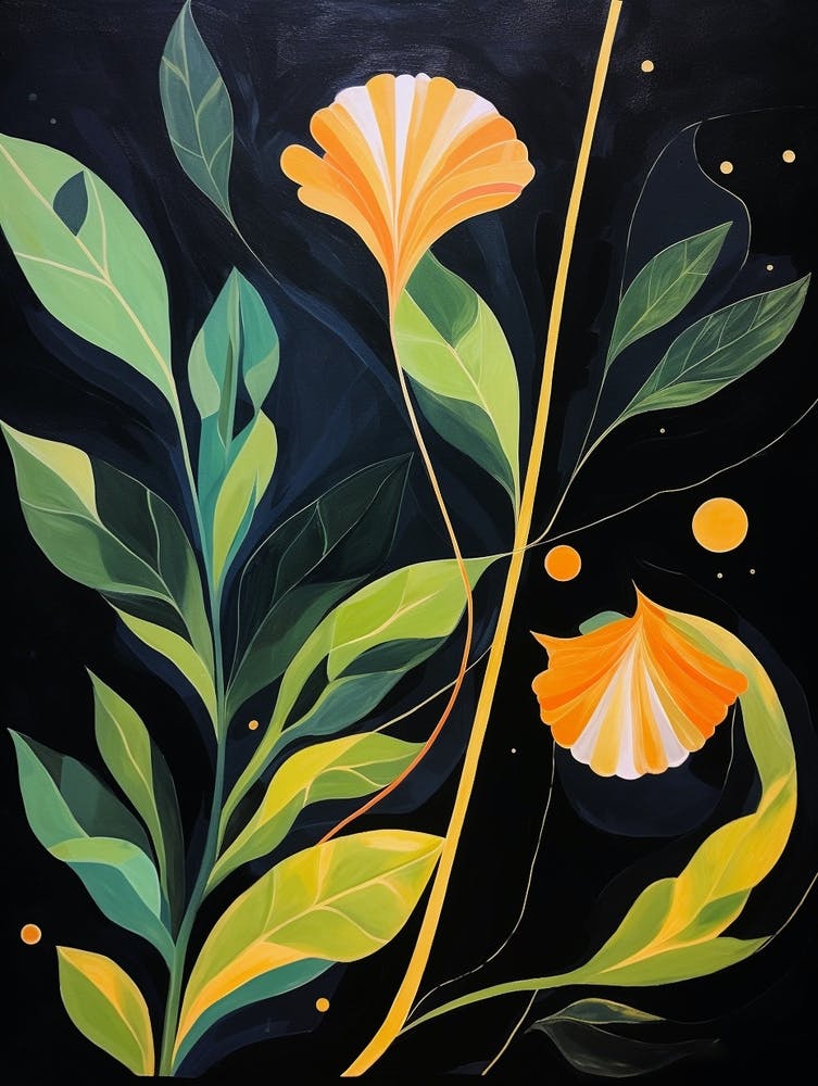 Calendula 1 Hilma Af Klint Inspired Flower Illustration