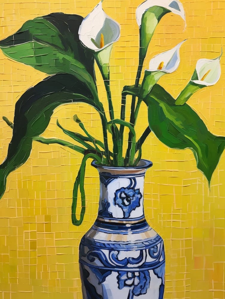 Flowers In A Vase Still Life Painting Calla Lily 3