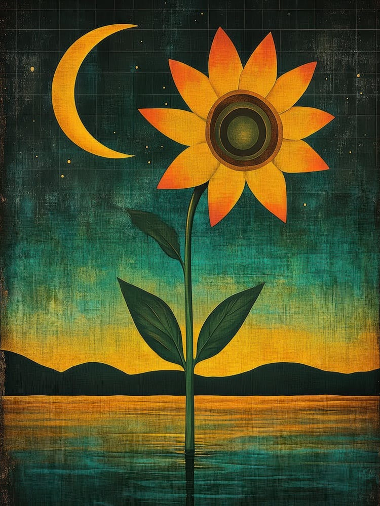 Sunflower And Moon
