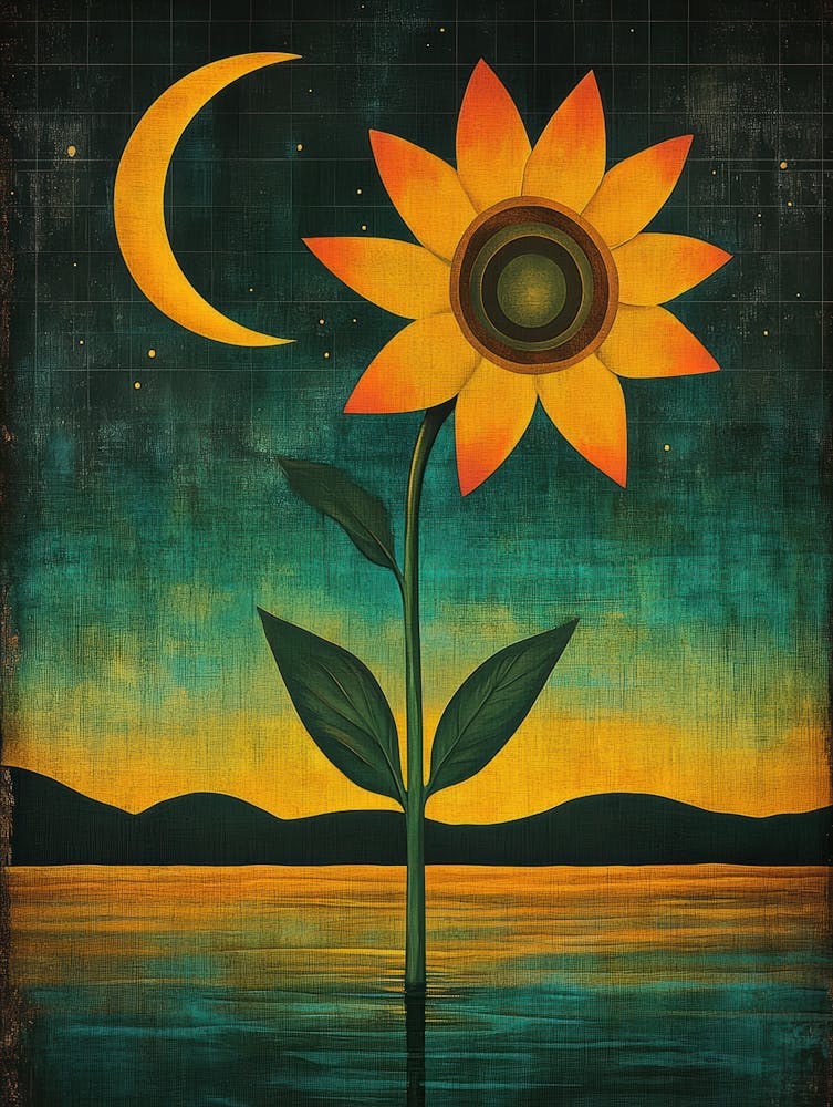 Sunflower And Moon