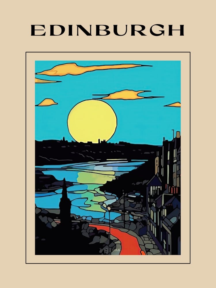 Minimal Design Style Of Edinburgh, Scotland 3 Poster