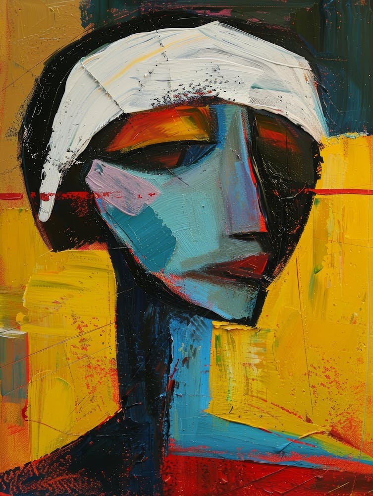 Abstraktes Gemälde, Acryl auf Leinwand, Gelbe Farbe