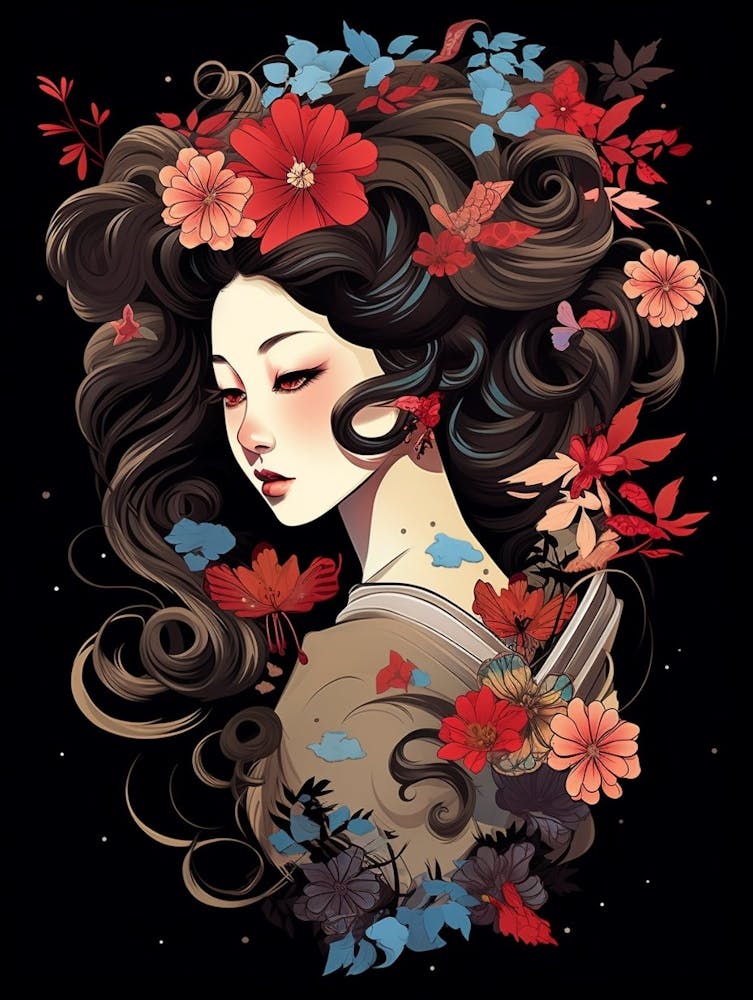 Geisha Japanese Style Illustration 8