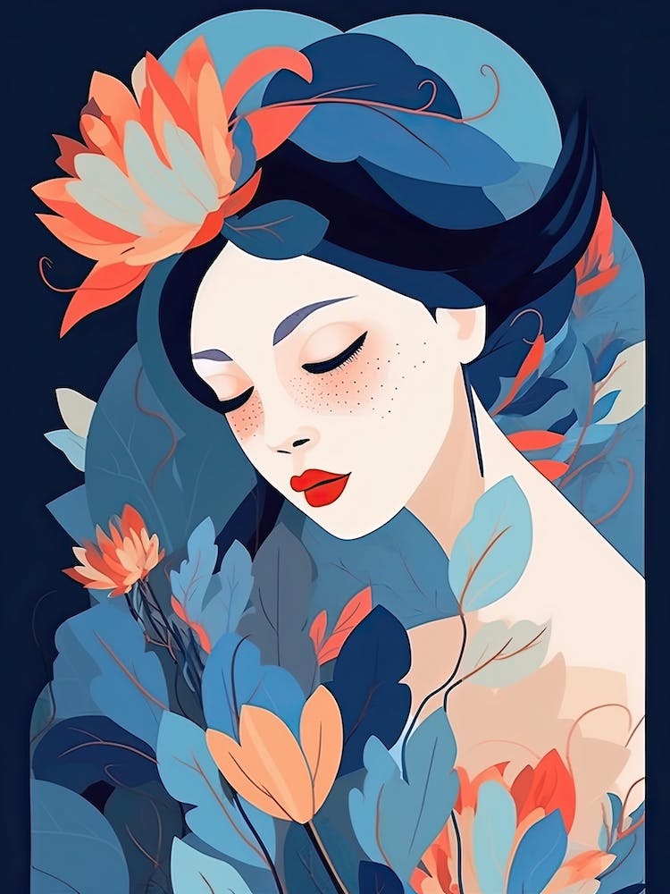 Bloom Body Woman Blue Tones 1