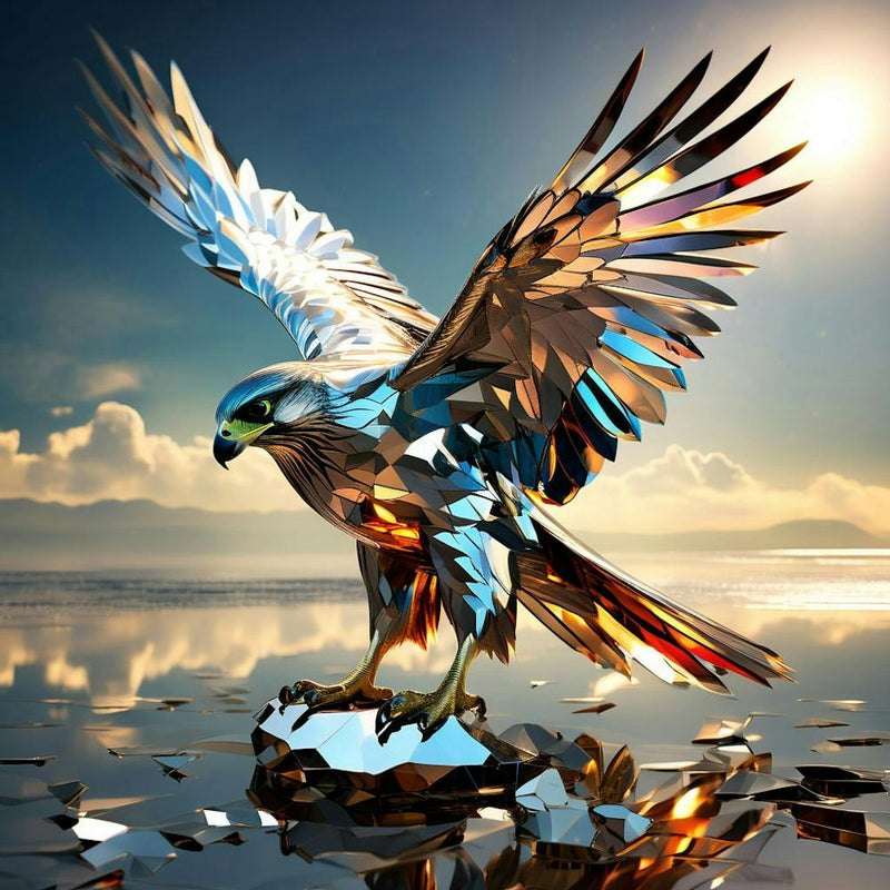 Design Of A Falcon In The Sky Broken Glass Effect No Background Stunning Something That Even Doe 1
