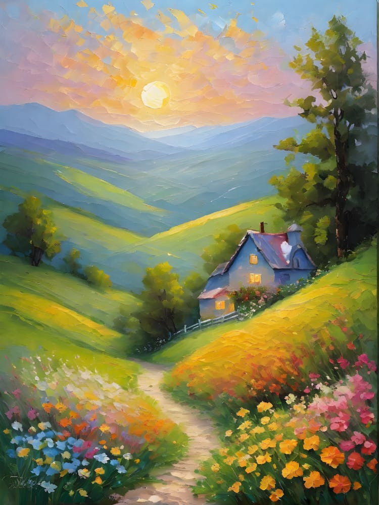 Sunset In The Countryside