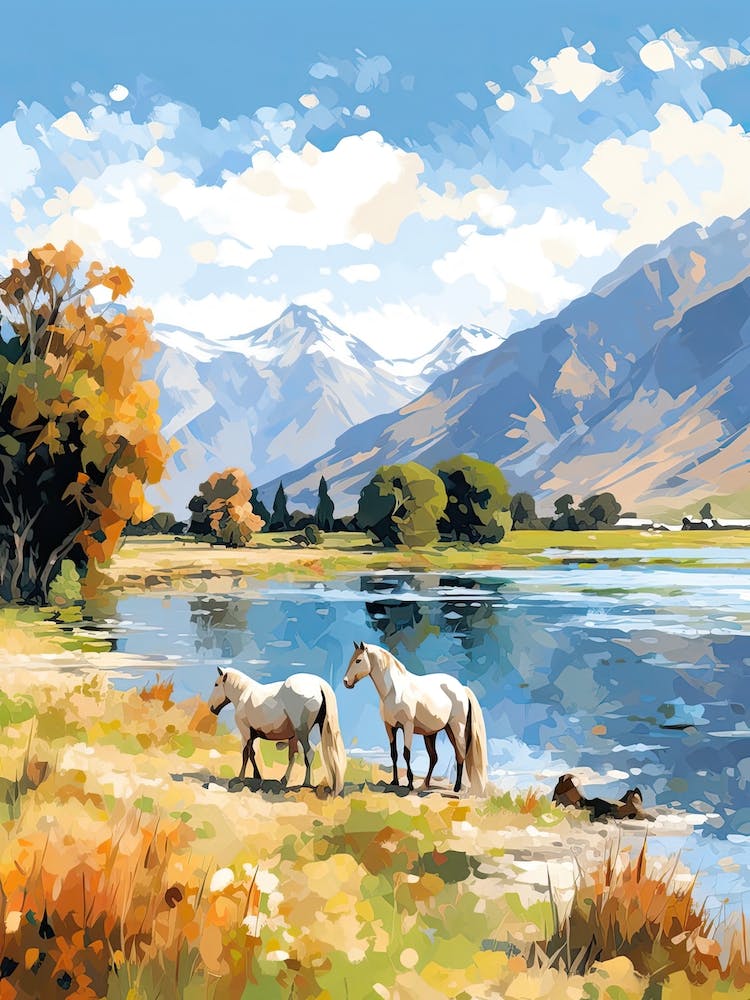 Pferde-Gemälde in Queenstown, Neuseeland 4