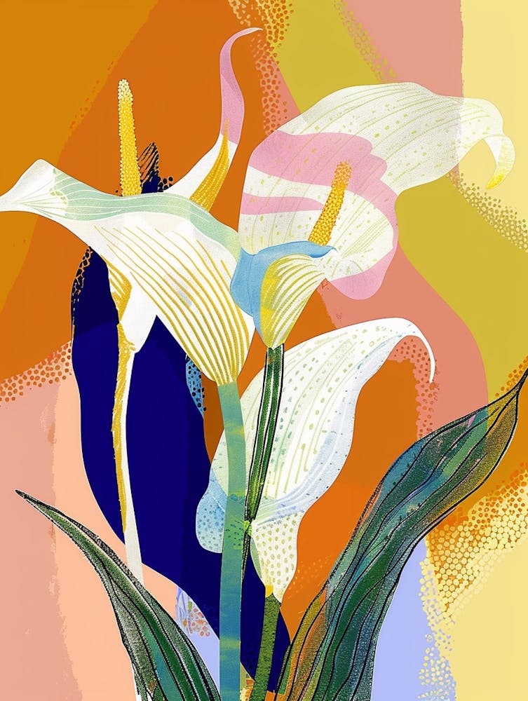 Colourful Flower Illustration Calla Lily 1