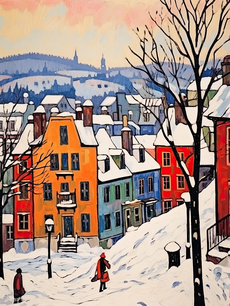 Winterschnee Quebec City Canada Schneeillustration 2